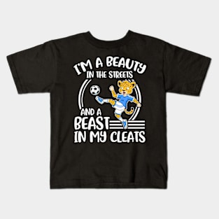 A Beast In My Cleats Funny Soccer Gift Kids T-Shirt